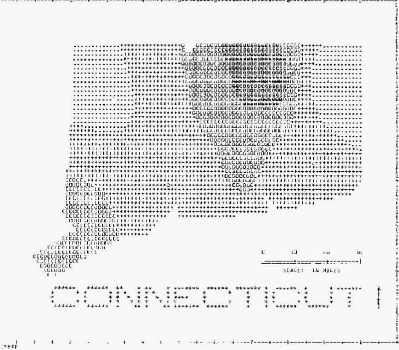 Mapa GIS impreso con una impresora matricial