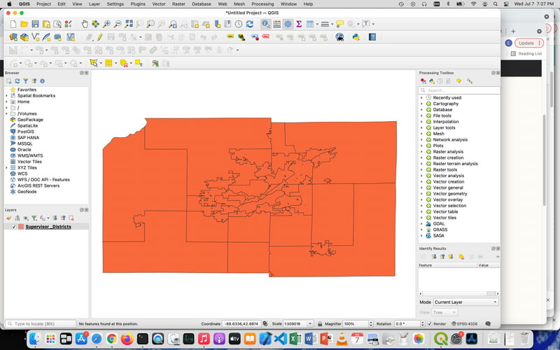 Captura de pantalla de QGIS