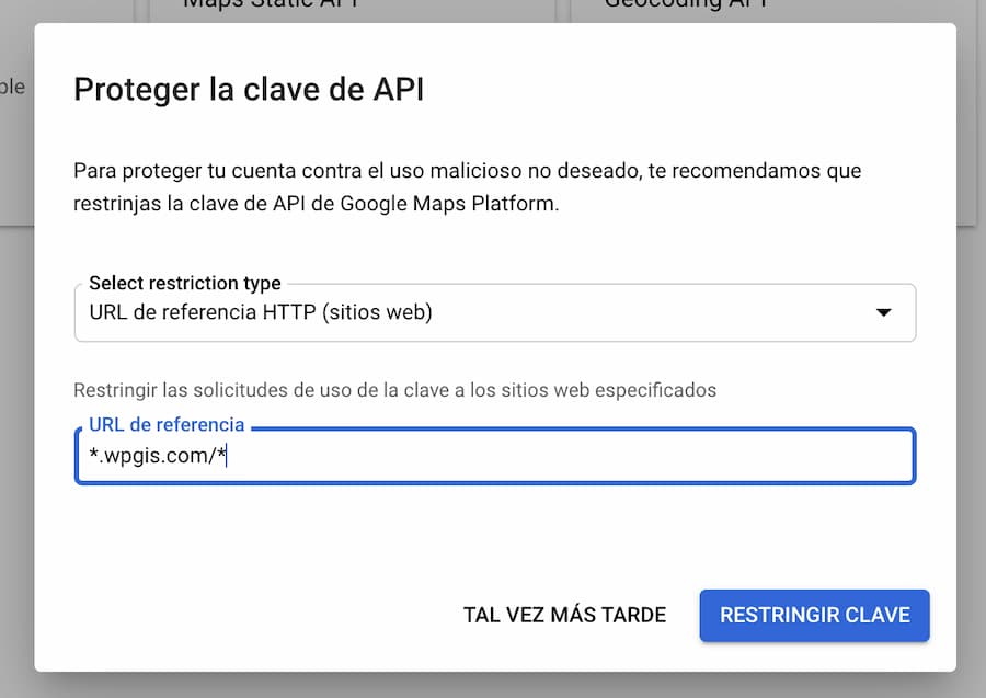 Protección de la API mediante URL