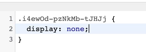 Código añadido en el personalizador de CSS.